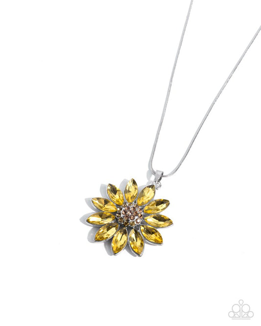 Fortunate Floral - Yellow - Paparazzi Necklace Image