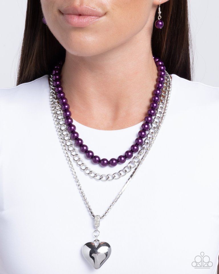 Easy Elevation - Purple - Paparazzi Necklace Image