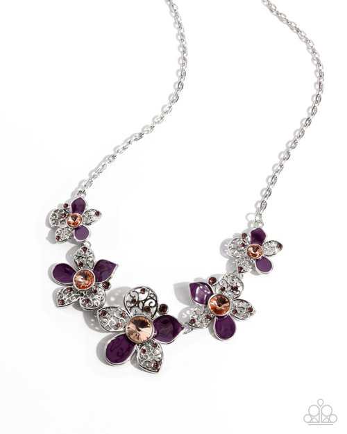 April Showers Bring Flowers - Purple - Paparazzi Necklace Image