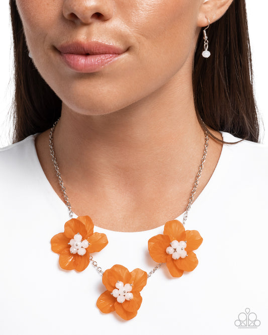 Petaled Promotion - Orange - Paparazzi Necklace Image