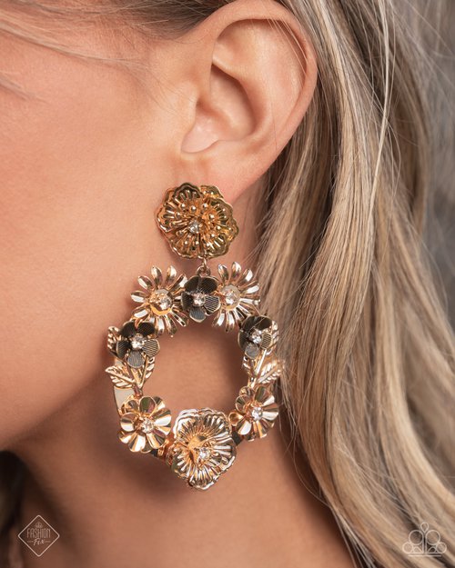 Graceful Garden - Gold - Paparazzi Earring Image