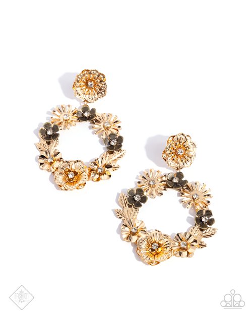 Graceful Garden - Gold - Paparazzi Earring Image