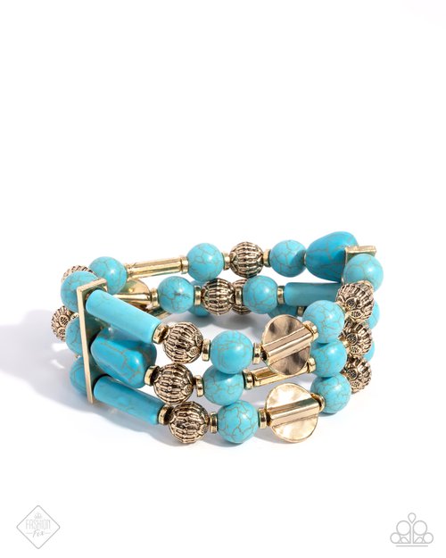 Coachella Confidence - Blue - Paparazzi Bracelet Image