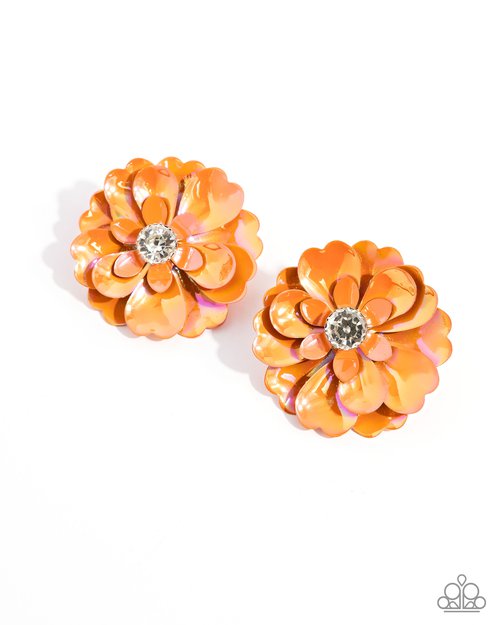 Growth Rate - Orange - Paparazzi Earring Image