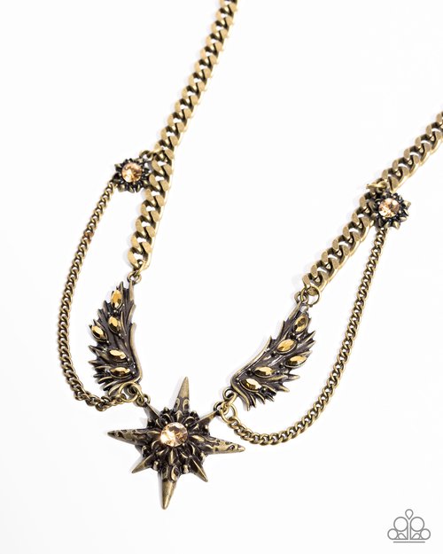 Cosmic Critique - Brass - Paparazzi Necklace Image