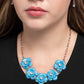 Flower Chain - Blue - Paparazzi Necklace Image