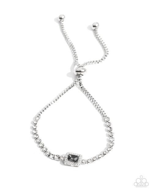 Draped in Dazzle - Silver - Paparazzi Bracelet Image