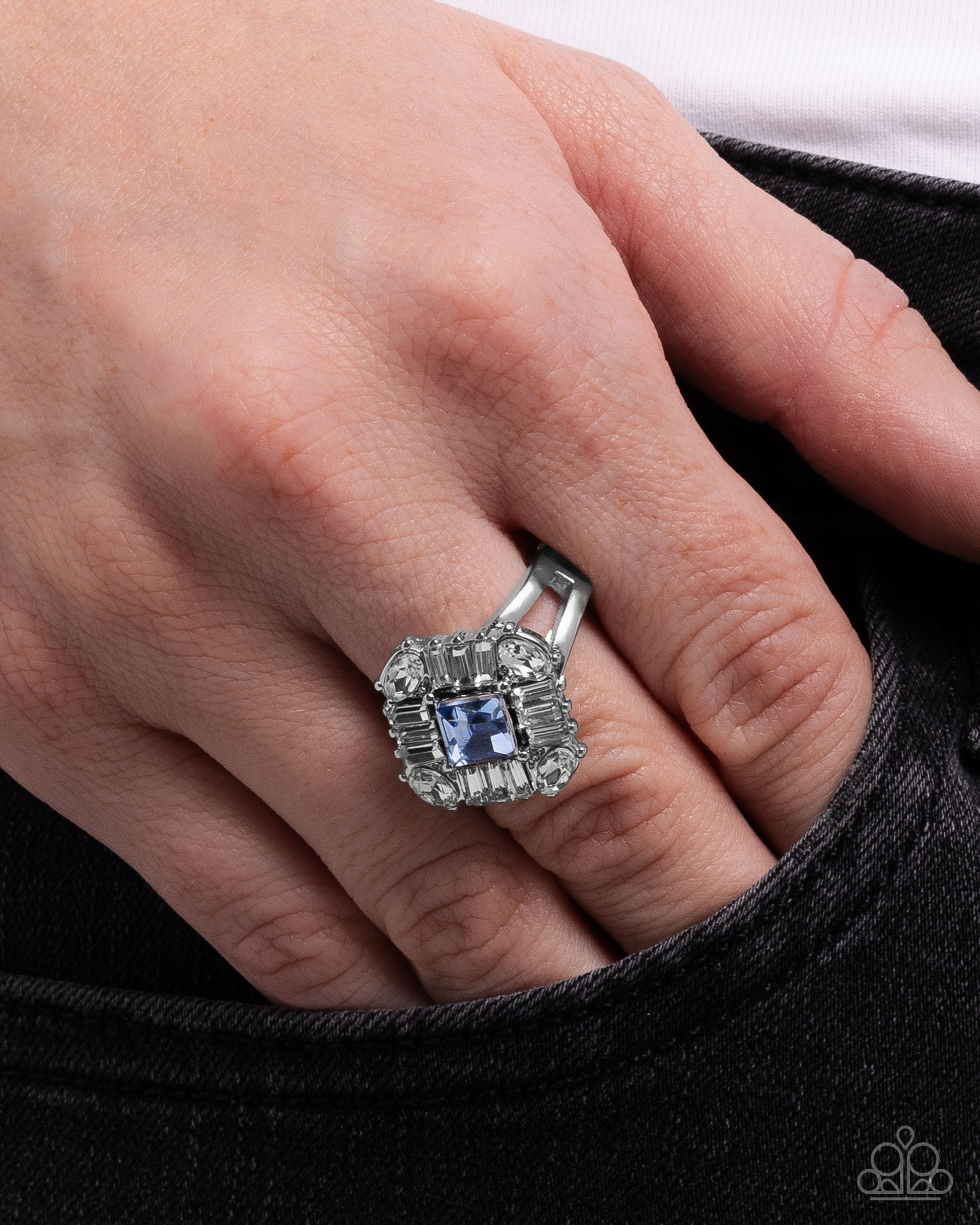 Square Formation - Blue - Paparazzi Ring Image