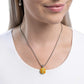 Throw a Softball - Yellow - Paparazzi Necklace Image