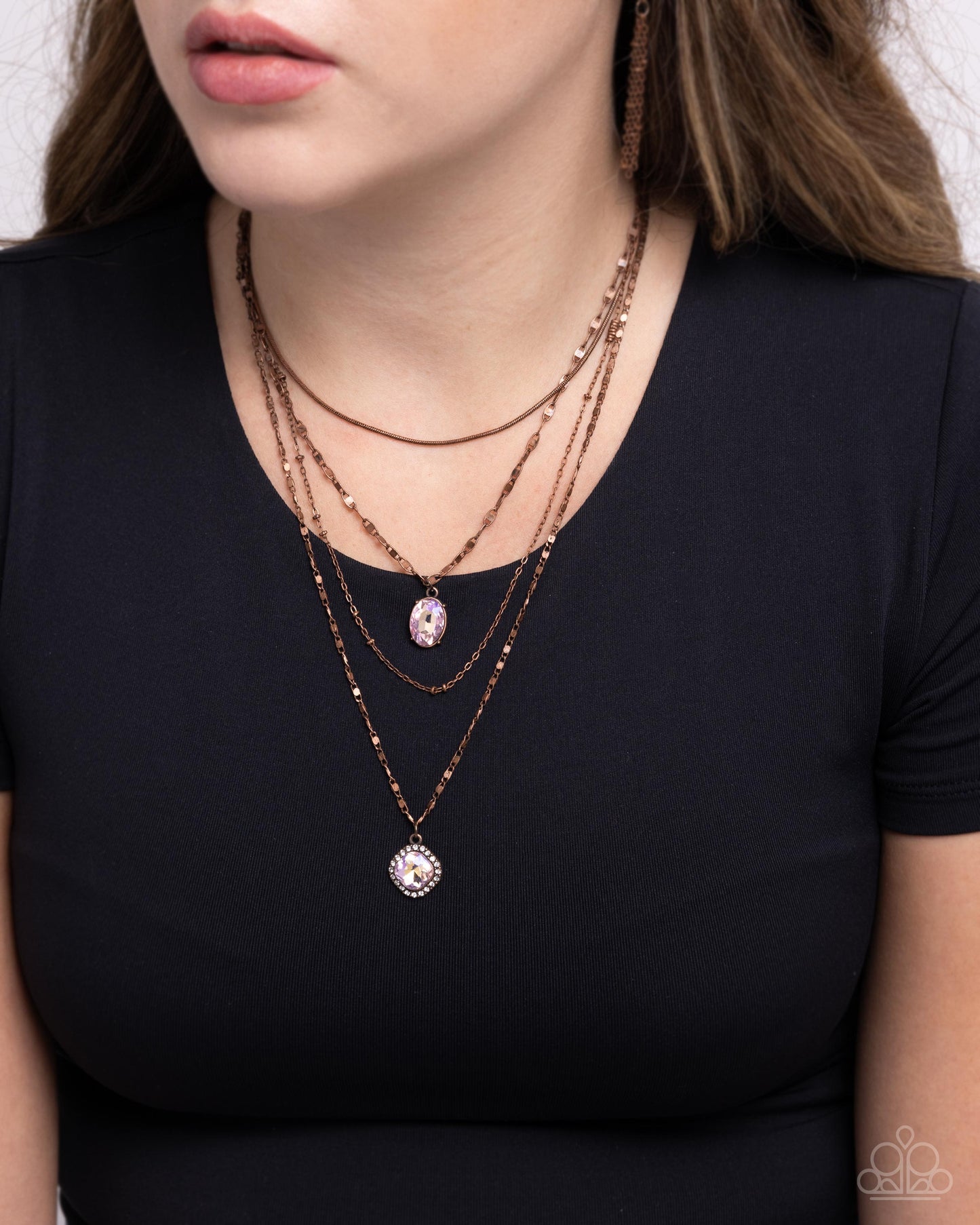 Four-Part Harmony - Copper - Paparazzi Necklace Image