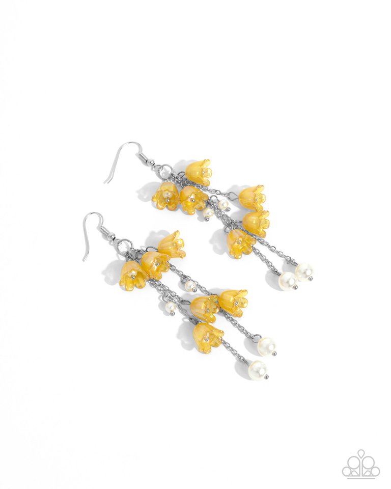 Suspended Sophistication - Yellow - Paparazzi Earring Image