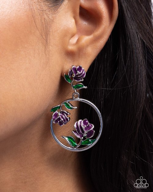 ROSE to You - Purple - Paparazzi Earring Image