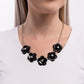 Flower Chain - Black - Paparazzi Necklace Image