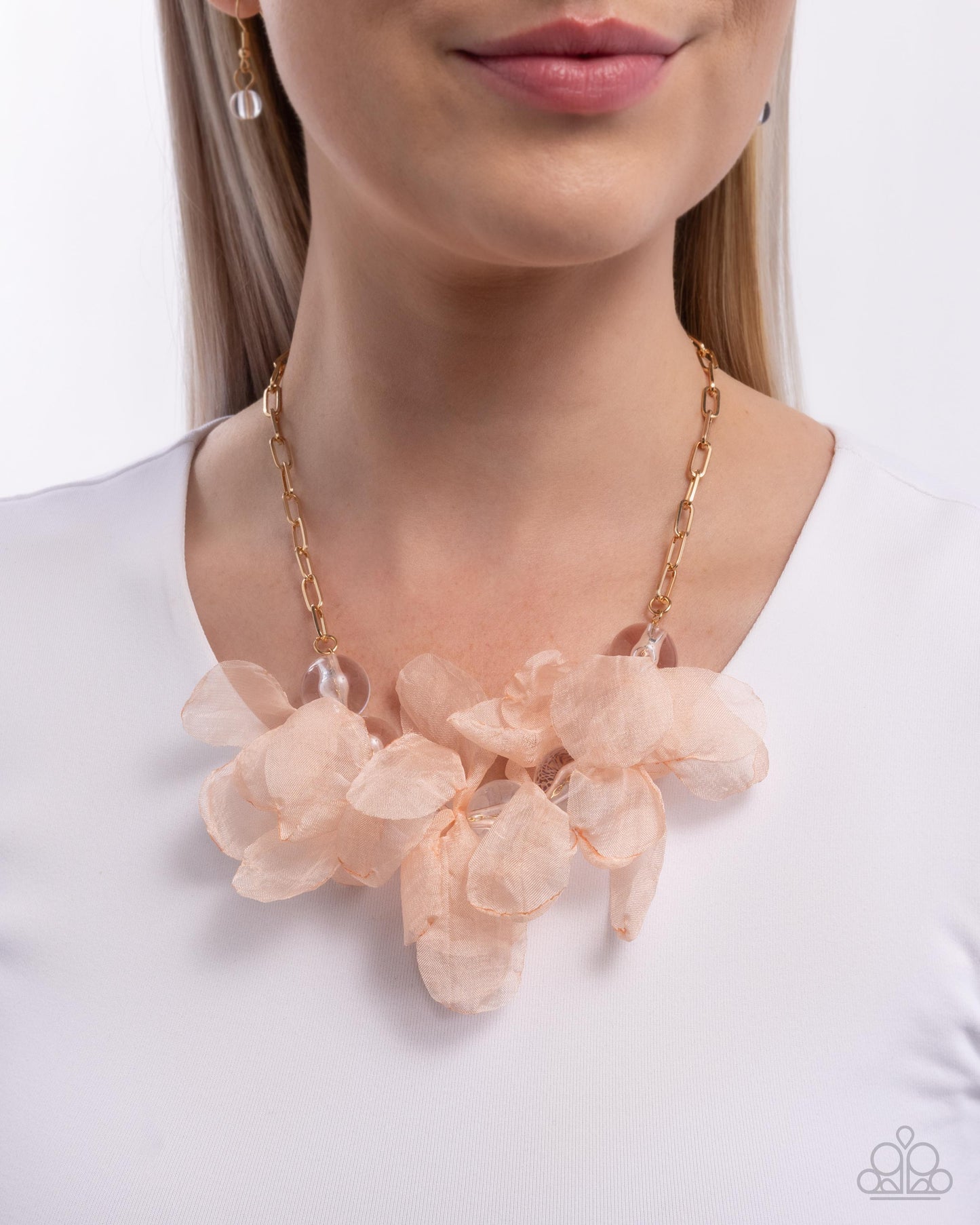 Fancy Fabric - Gold - Paparazzi Necklace Image