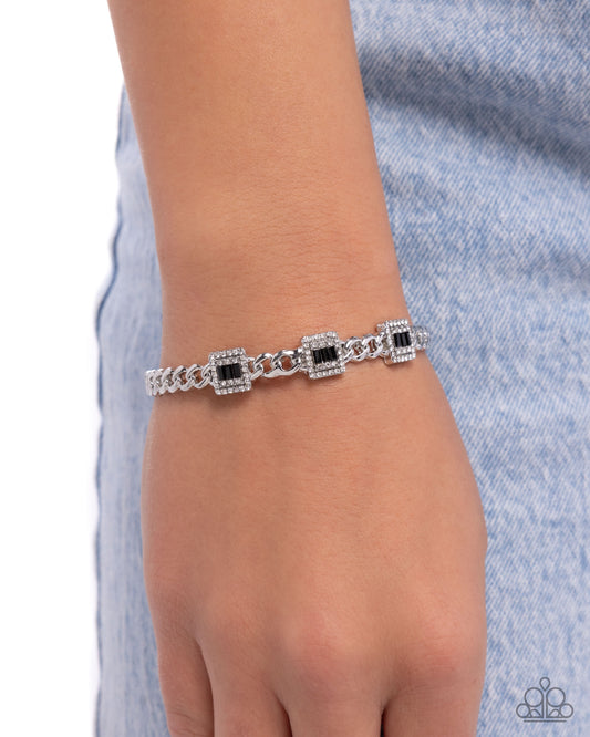 Suitable Squares - Black - Paparazzi Bracelet Image