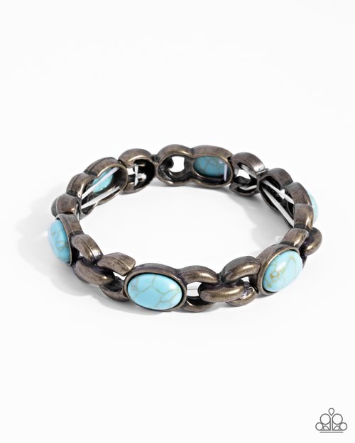 Rustic Record - Blue - Paparazzi Bracelet Image