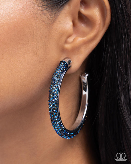 Paparazzi Earring ~ Chiseled Crescendo - Blue