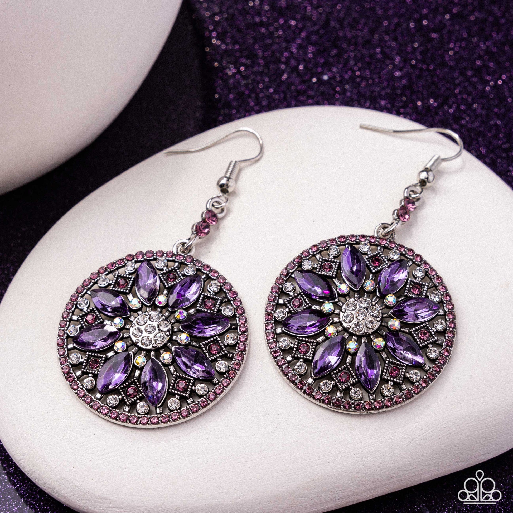 Cathedral Chic - Purple - Paparazzi Earring Image