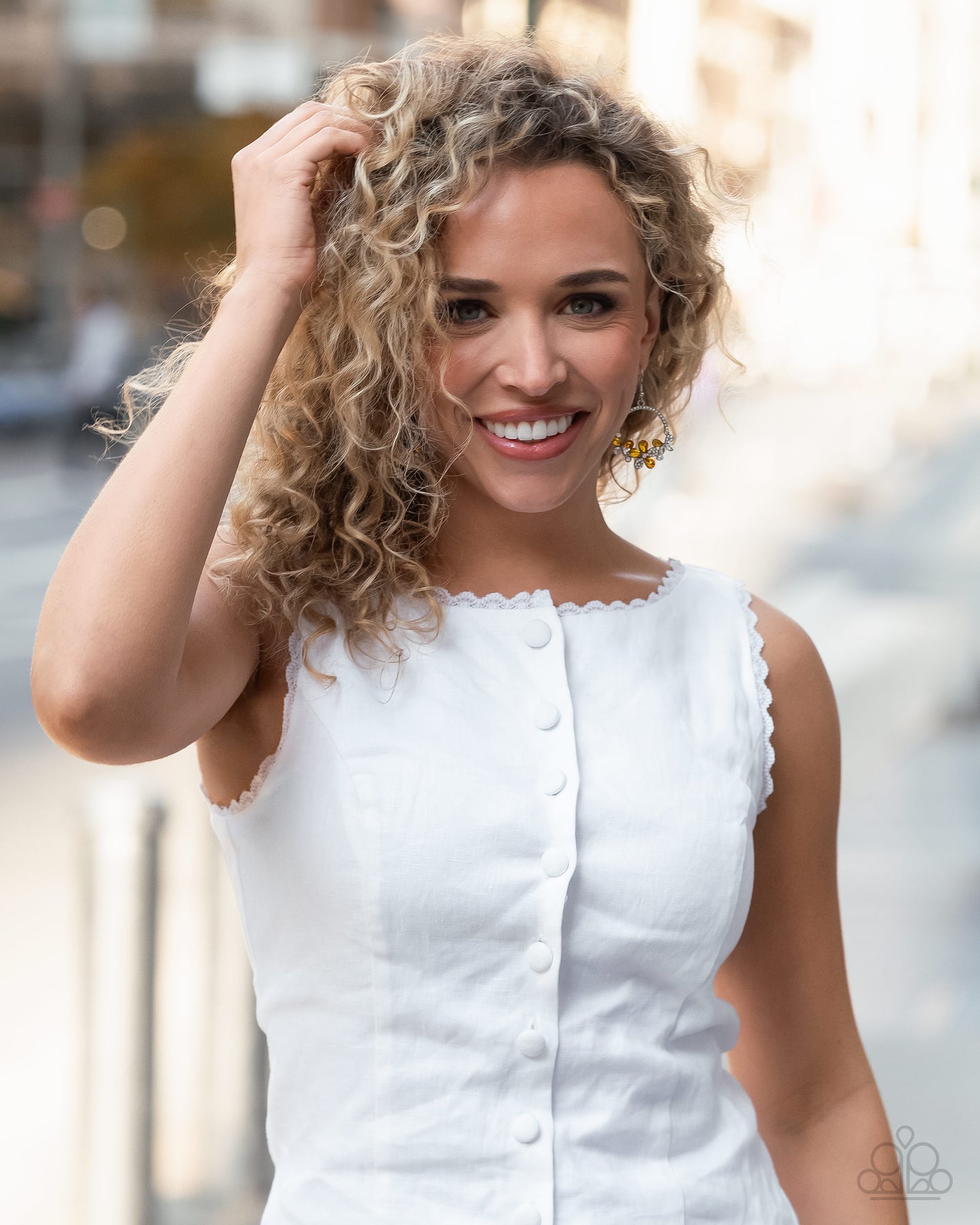 Bouquet Bliss - Yellow - Paparazzi Earring Image