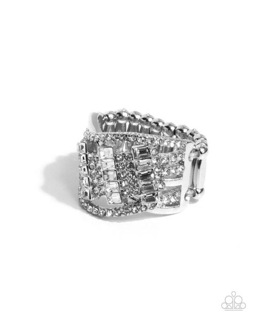 Confident Crisscross - White - Paparazzi Ring Image