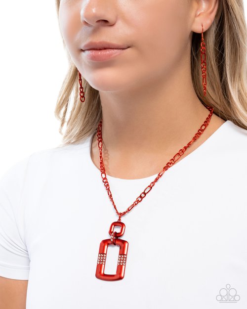 Metallic Movement - Red - Paparazzi Necklace Image