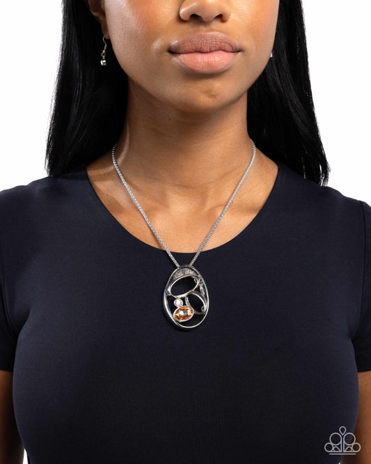 Dramatic Destiny - Orange - Paparazzi Necklace Image