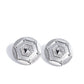 Enfolded Edge - White - Paparazzi Earring Image