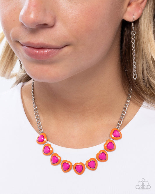 A Heartbeat Away - Orange - Paparazzi Necklace Image