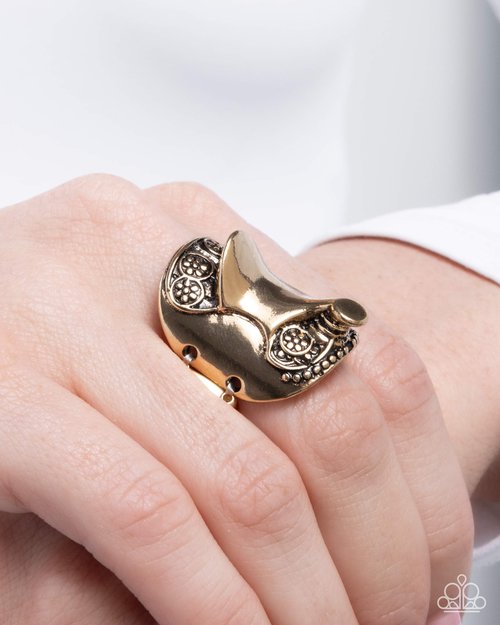 Equestrian Elegance - Gold - Paparazzi Ring Image