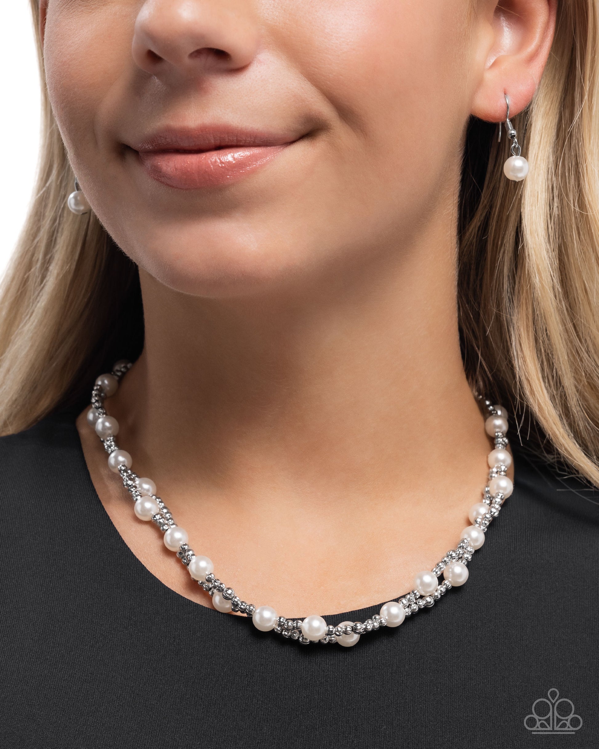 Pearl Pace - White - Paparazzi Necklace Image