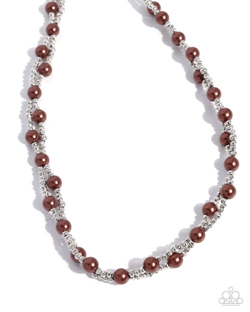 Pearl Pace - Brown - Paparazzi Necklace Image