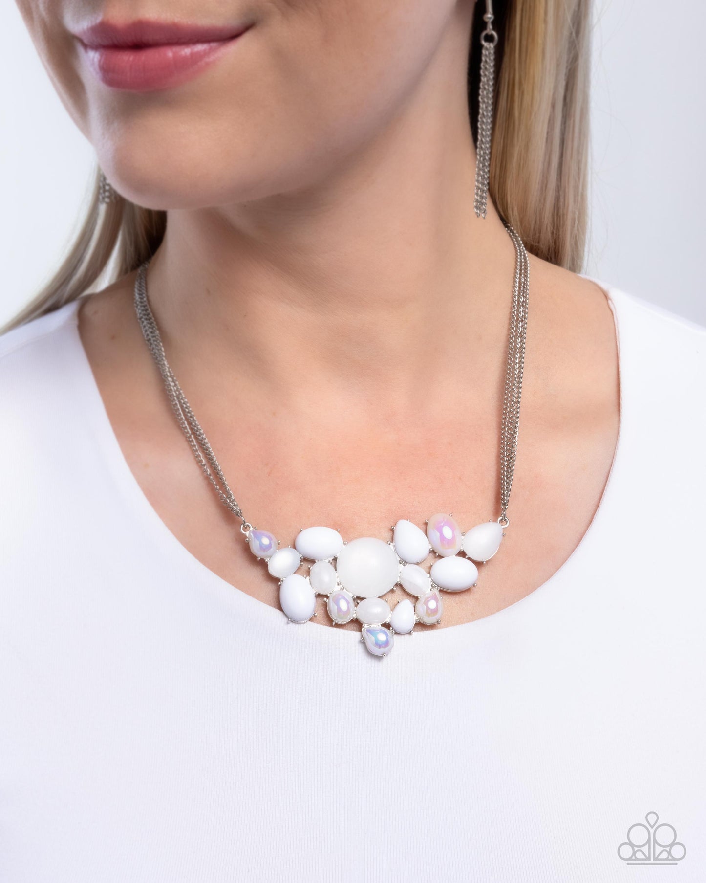 Shimmery Supply - White - Paparazzi Necklace Image