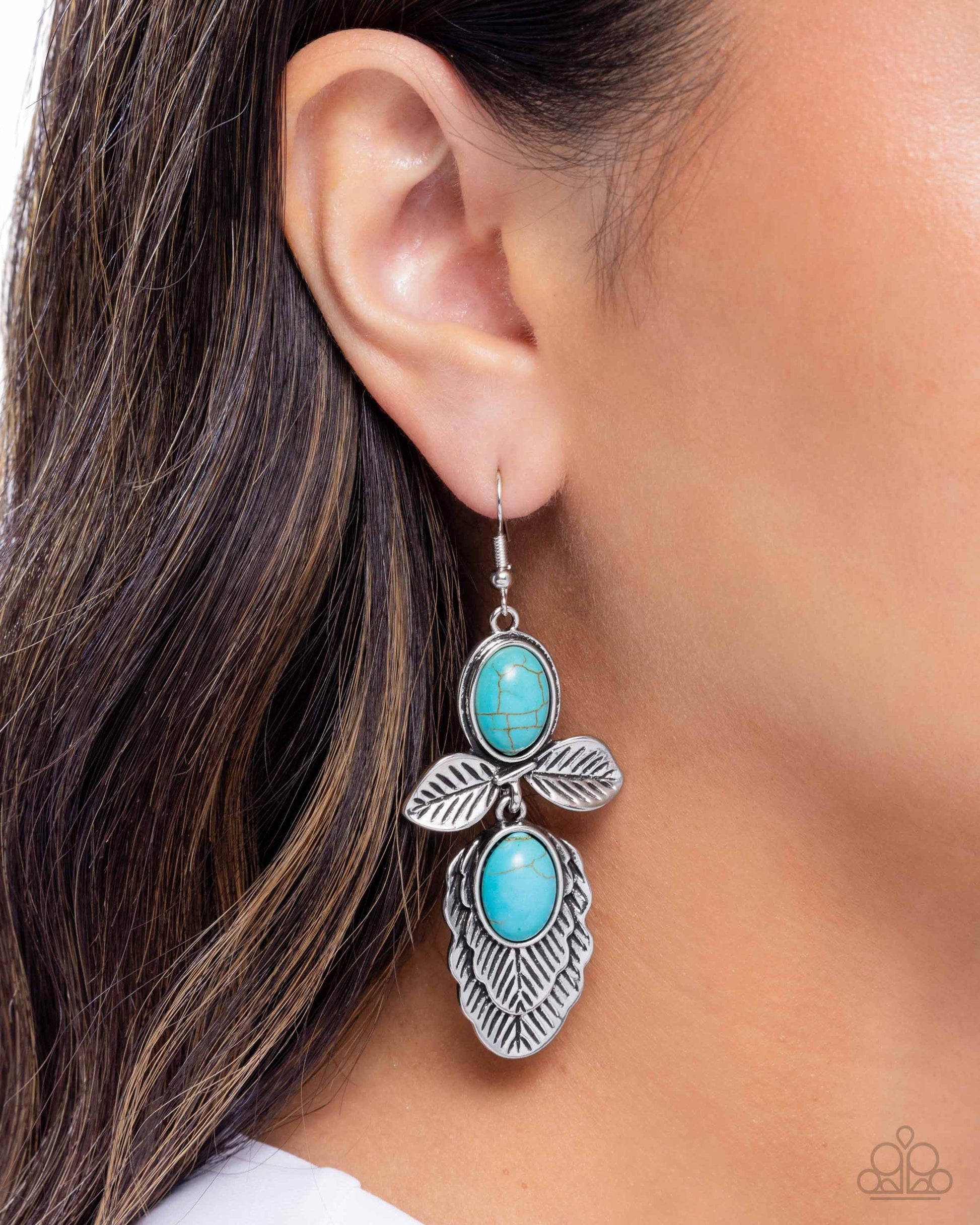Blooming Bevy - Blue - Paparazzi Earring Image