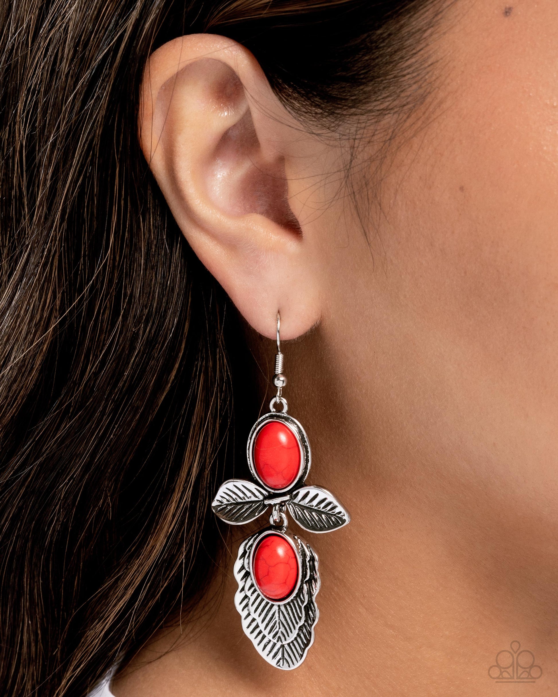 Blooming Bevy - Red - Paparazzi Earring Image