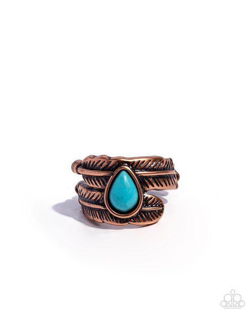 Feathered Feature - Copper - Paparazzi Ring Image