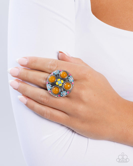 Boho Blueprint - Orange - Paparazzi Ring Image