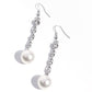 Genial Glam - White - Paparazzi Earring Image