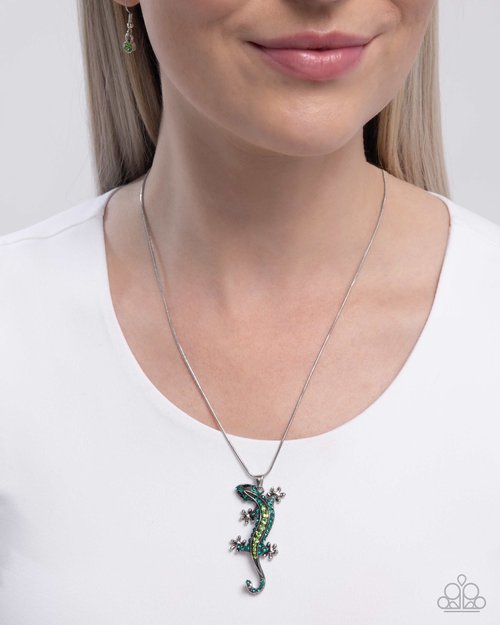 Shimmery Salamander - Paparazzi Necklace Image