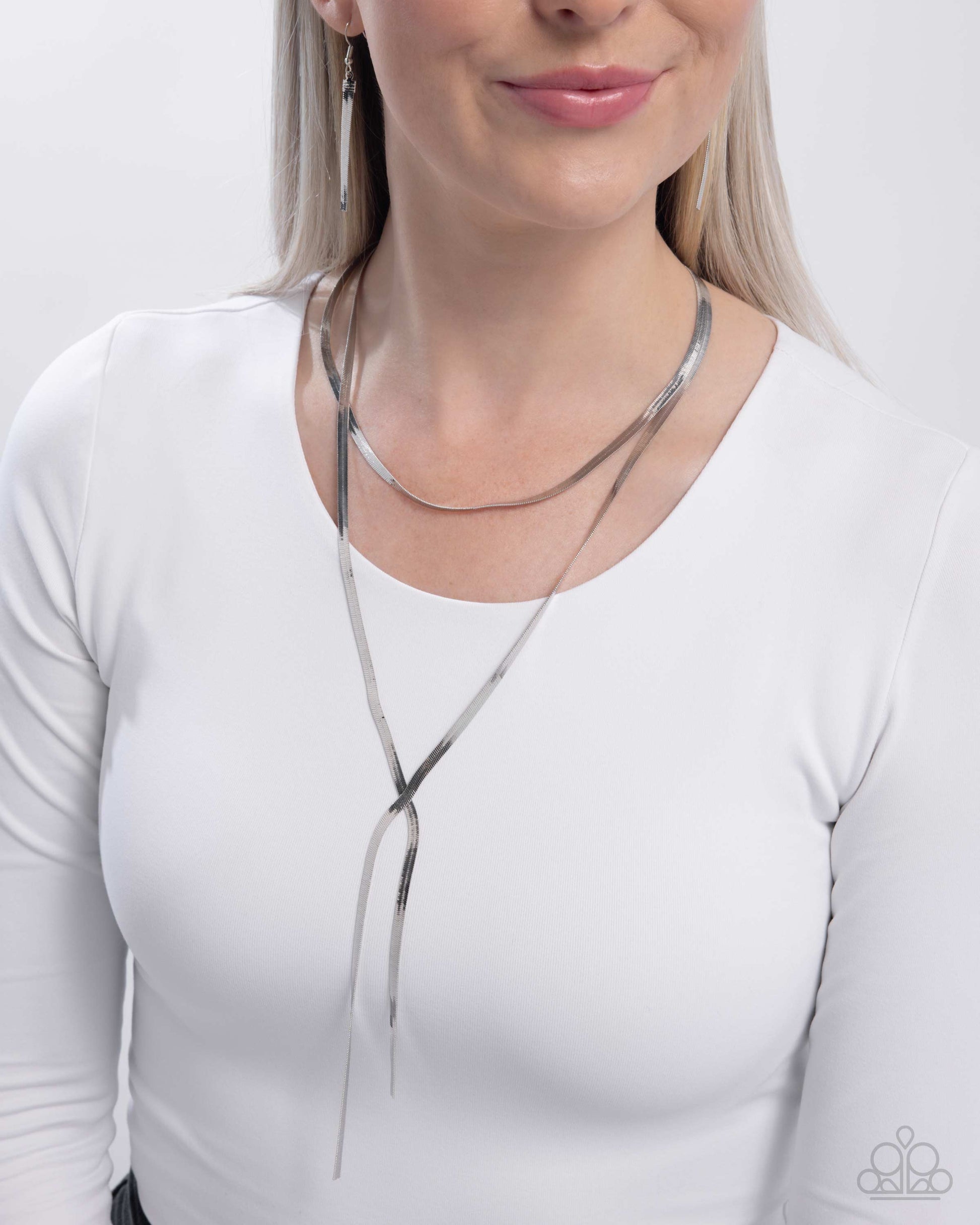 Monochromatic Movement - Silver - Paparazzi Necklace Image