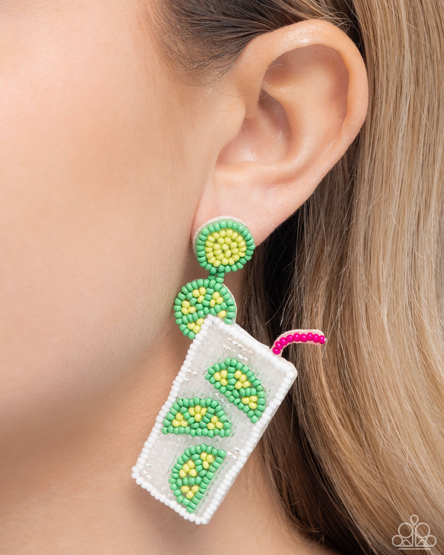 Lavish Limes - Green - Paparazzi Earring Image