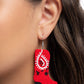 Western Webbing - Red - Paparazzi Earring Image