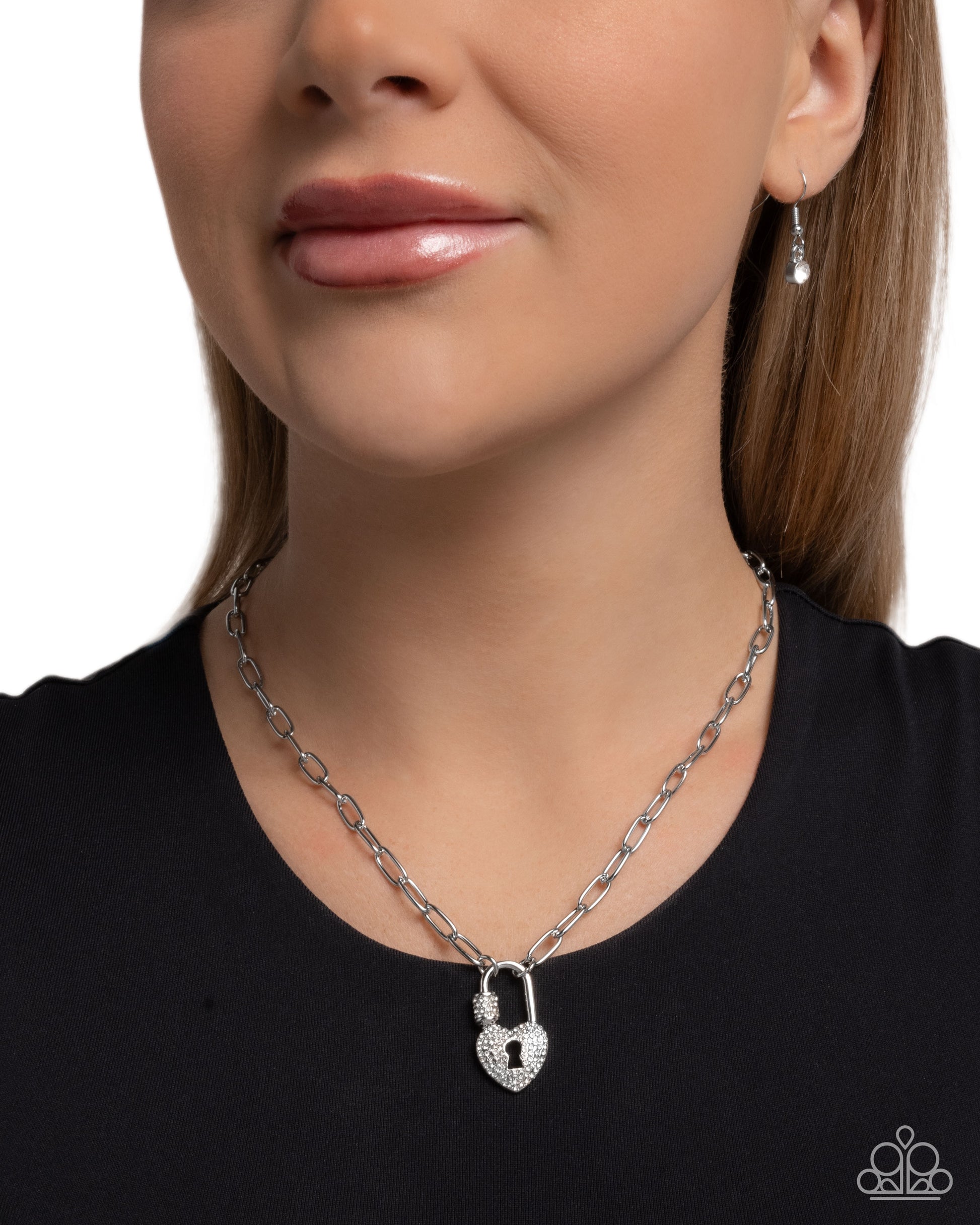 Padlock Potential - White - Paparazzi Necklace Image