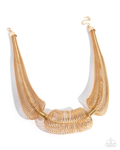 Carefree Coils - Gold - Paparazzi Necklace Image
