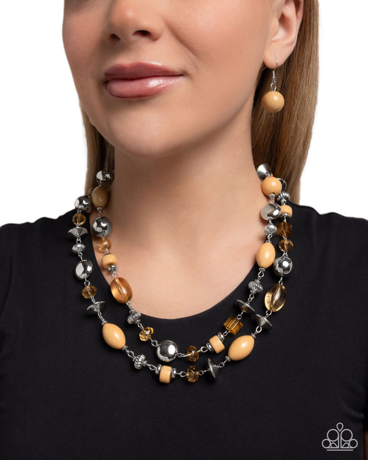 Eye-Catching Earnings - Brown - Paparazzi Necklace Image