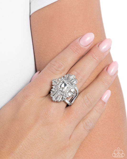 Flair for the CHARISMATIC - White - Paparazzi Ring Image