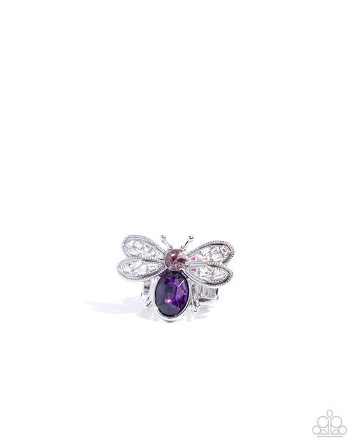 Bedazzled Bee - Purple - Paparazzi Ring Image