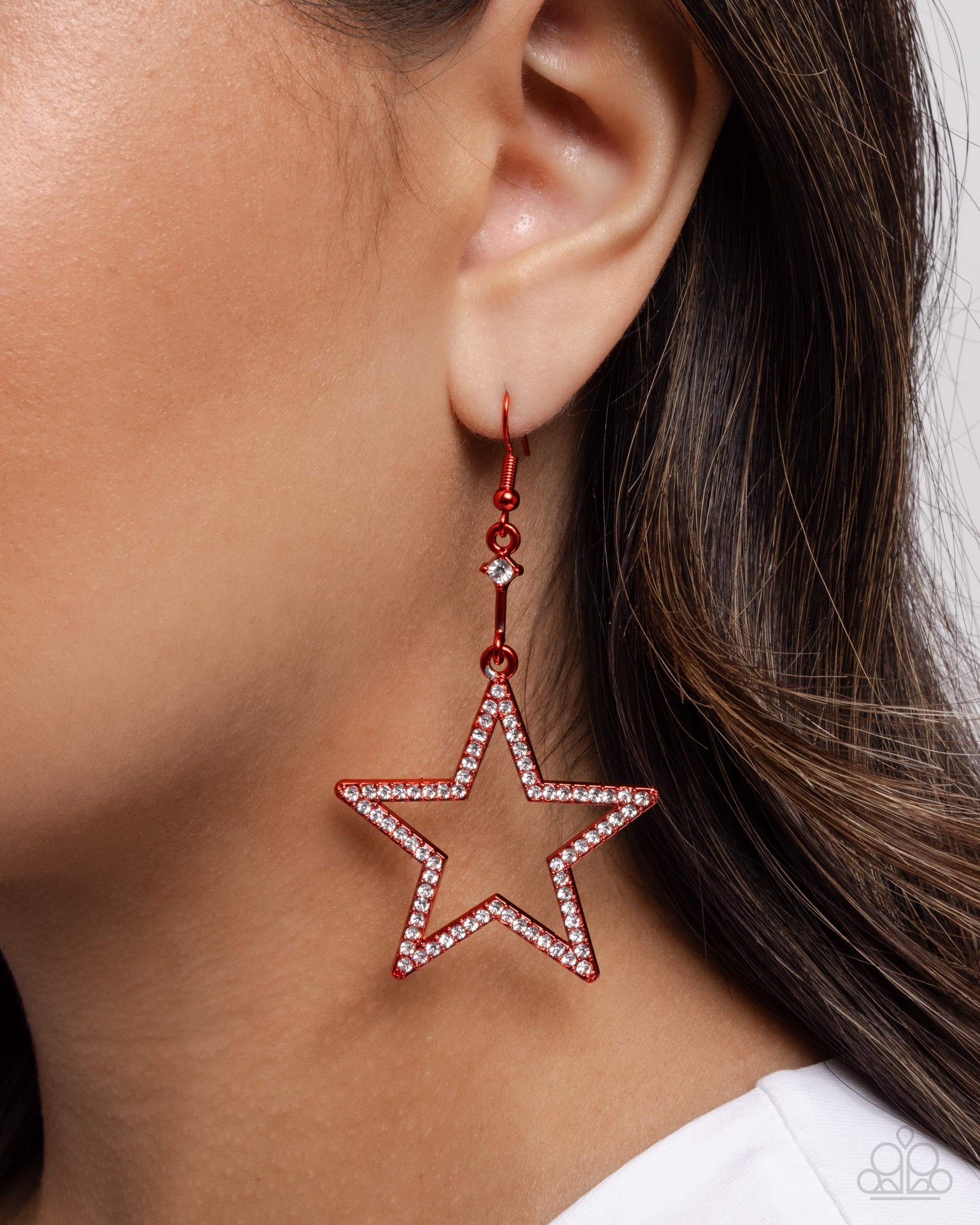 Steady Stars - Red - Paparazzi Earring Image