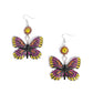 Fluttering Feature - Pink - Paparazzi Earring Image