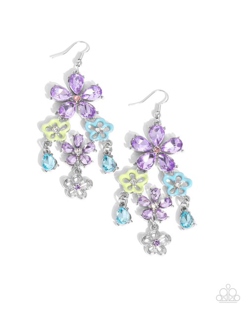 Floral Fountain - Purple - Paparazzi Earring Image