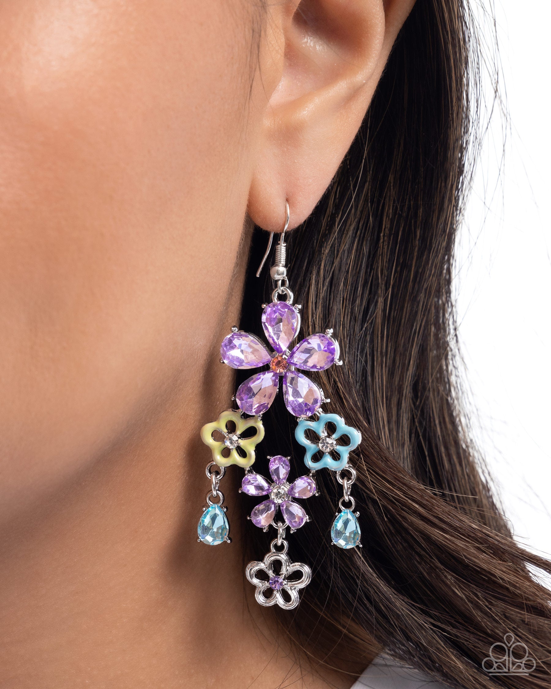 Floral Fountain - Purple - Paparazzi Earring Image